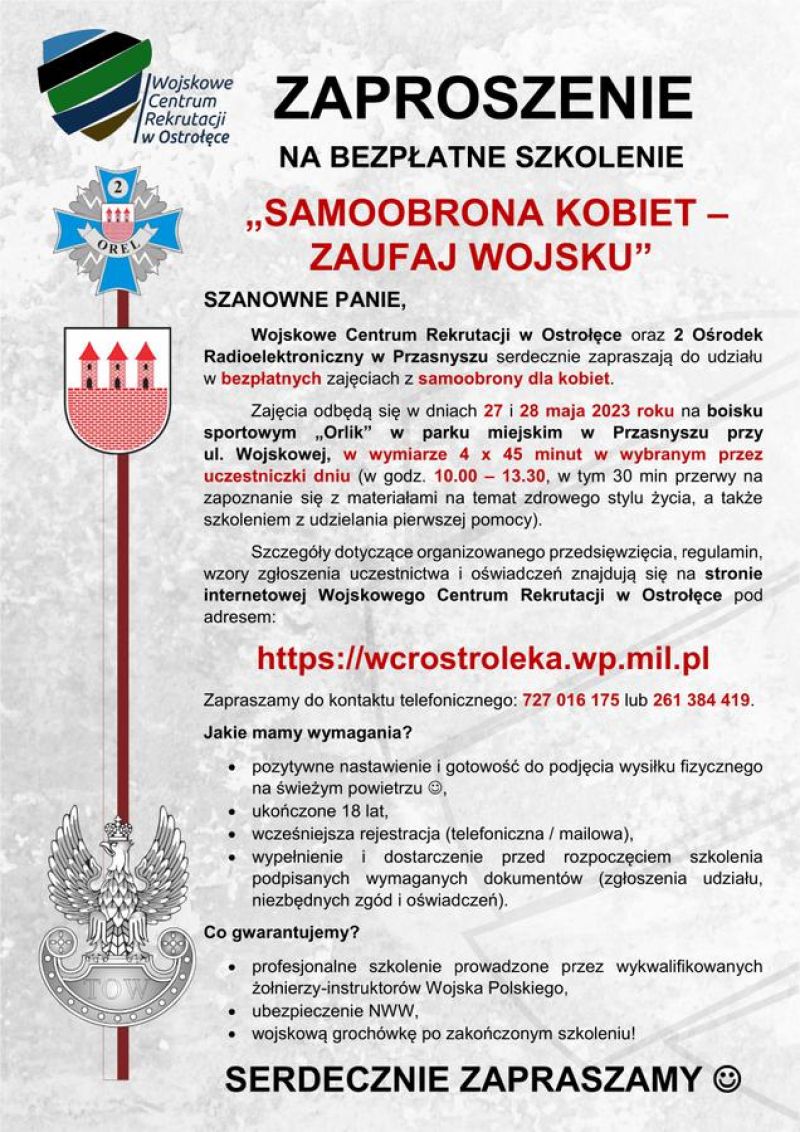 Zaproszenie_Samoobrona_Kobiety_Wojsko
