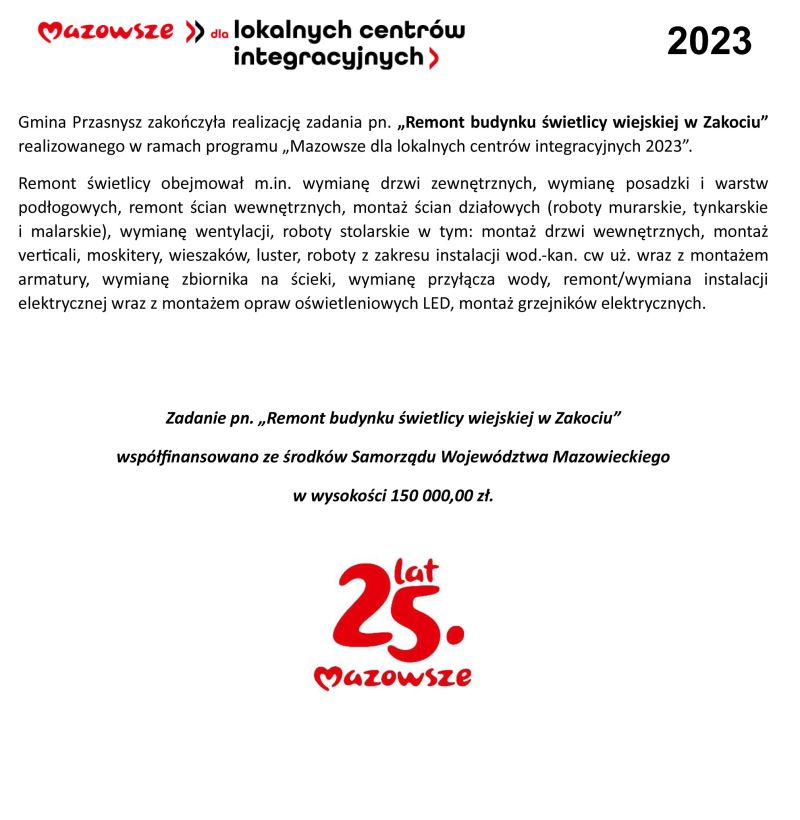 Inf na www świetlica Zakocie