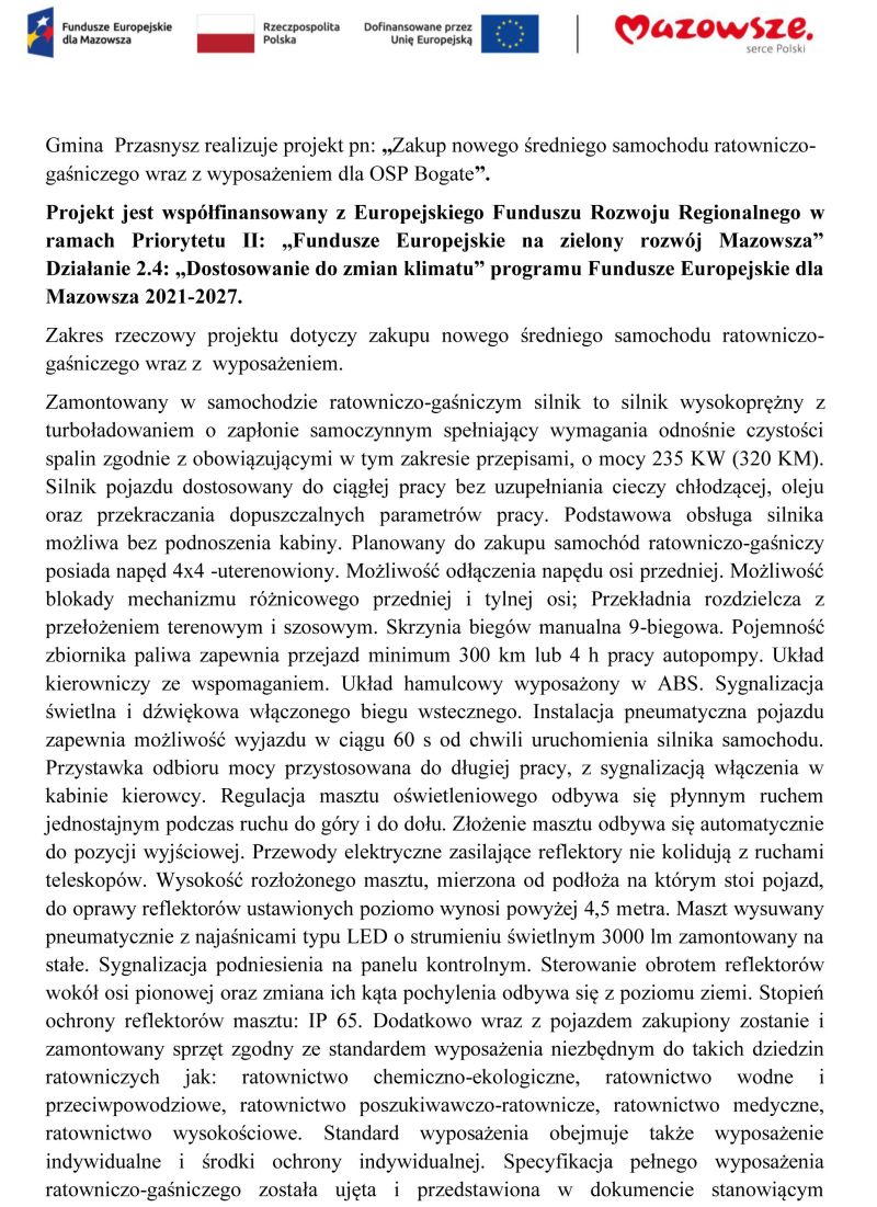 nowy samochód pożarniczy dla OSP Bogate-1