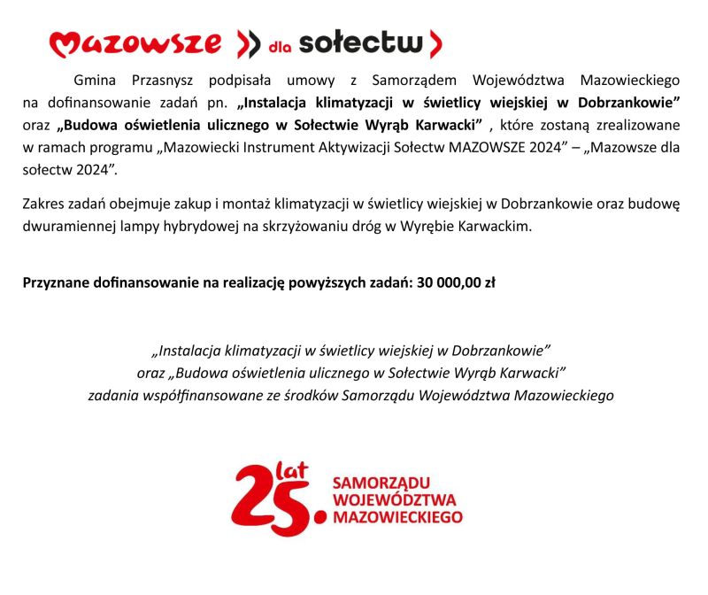 Mazowsze dla sołectw - Dobrzankowo i Wyrąb Karwacki