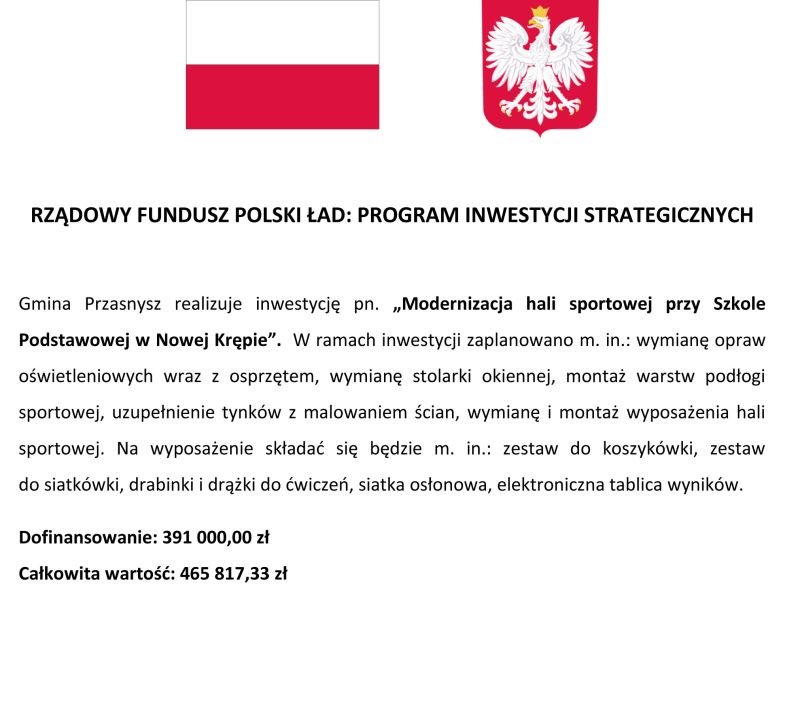 Hala w Nowej Krępie