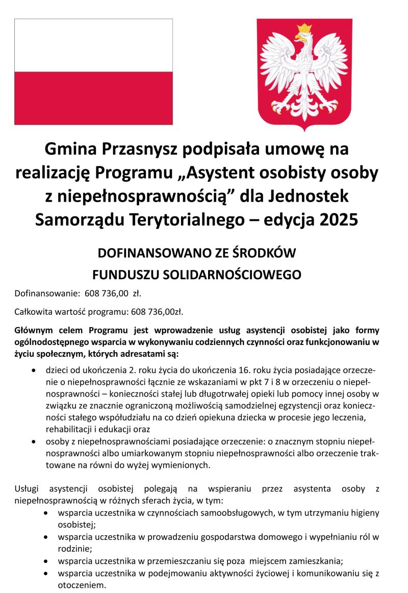 informacja na stronę